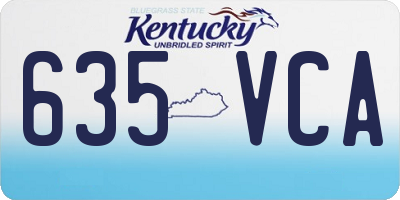 KY license plate 635VCA