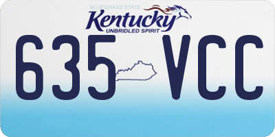 KY license plate 635VCC