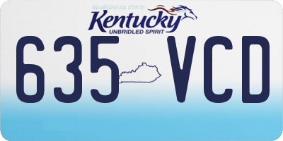 KY license plate 635VCD