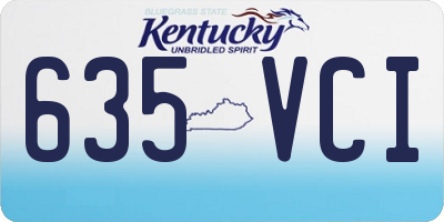 KY license plate 635VCI