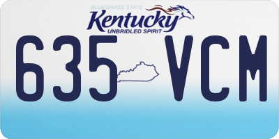 KY license plate 635VCM