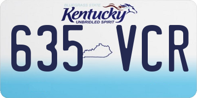 KY license plate 635VCR