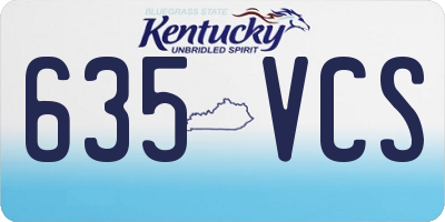 KY license plate 635VCS
