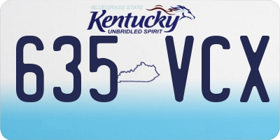 KY license plate 635VCX