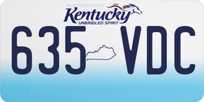 KY license plate 635VDC