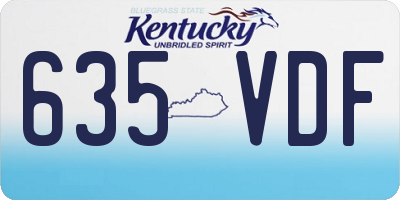 KY license plate 635VDF