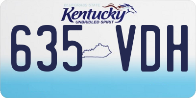 KY license plate 635VDH