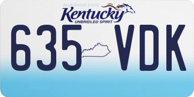 KY license plate 635VDK