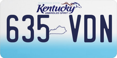 KY license plate 635VDN