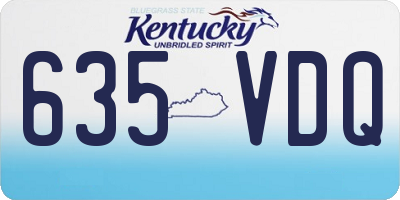 KY license plate 635VDQ