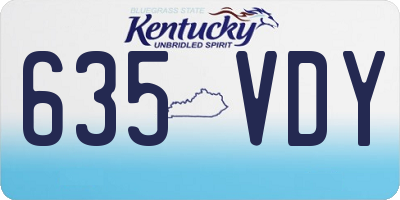 KY license plate 635VDY