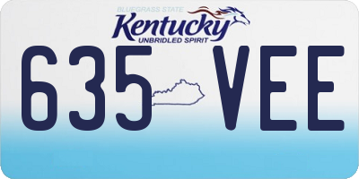KY license plate 635VEE