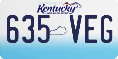 KY license plate 635VEG