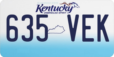 KY license plate 635VEK