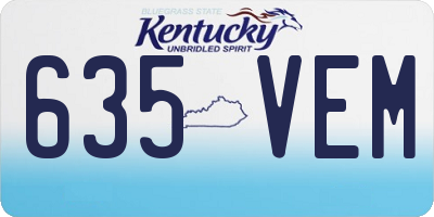 KY license plate 635VEM