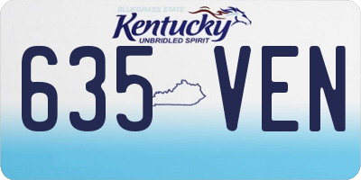 KY license plate 635VEN