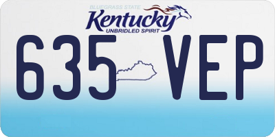 KY license plate 635VEP