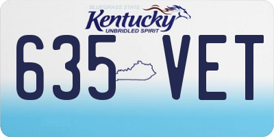 KY license plate 635VET