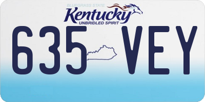 KY license plate 635VEY