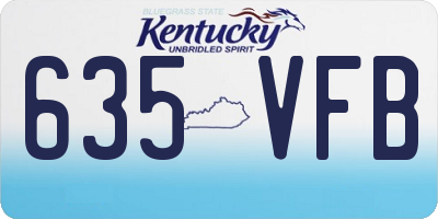 KY license plate 635VFB