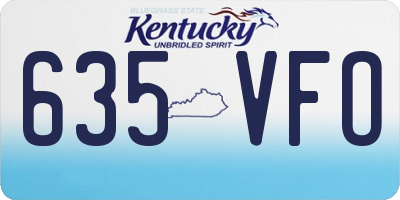 KY license plate 635VFO