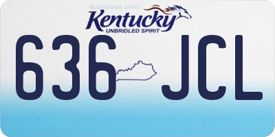 KY license plate 636JCL