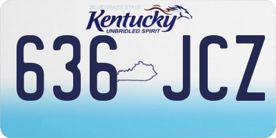 KY license plate 636JCZ