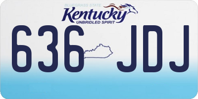 KY license plate 636JDJ
