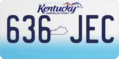 KY license plate 636JEC