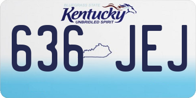 KY license plate 636JEJ