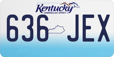 KY license plate 636JEX