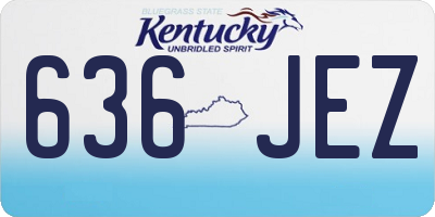 KY license plate 636JEZ