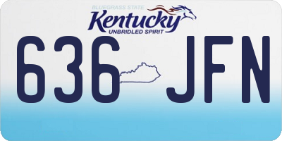 KY license plate 636JFN