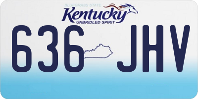 KY license plate 636JHV