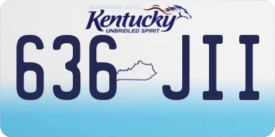 KY license plate 636JII