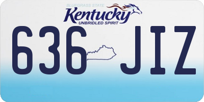 KY license plate 636JIZ
