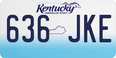 KY license plate 636JKE