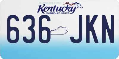 KY license plate 636JKN