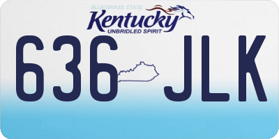 KY license plate 636JLK