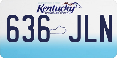 KY license plate 636JLN