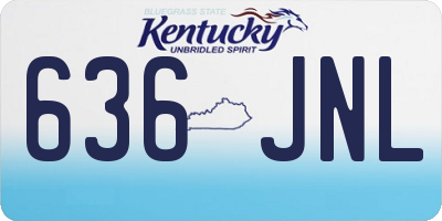 KY license plate 636JNL