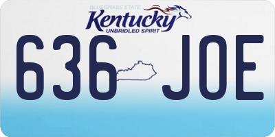 KY license plate 636JOE