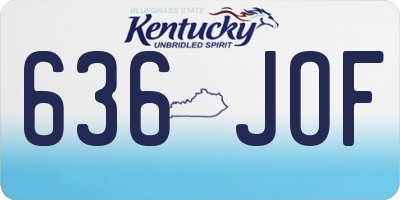 KY license plate 636JOF