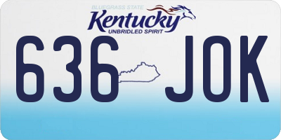 KY license plate 636JOK