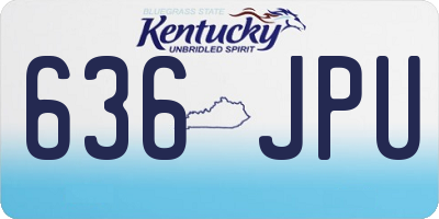 KY license plate 636JPU