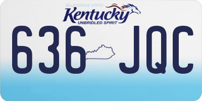 KY license plate 636JQC
