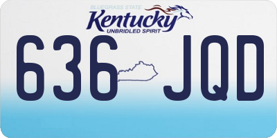 KY license plate 636JQD