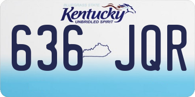 KY license plate 636JQR