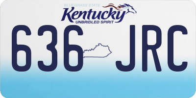 KY license plate 636JRC