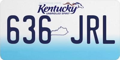 KY license plate 636JRL